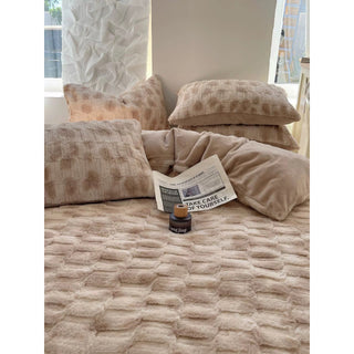 Nuance Brown Milk Velvet Winter Duvet Cover Set  Thick