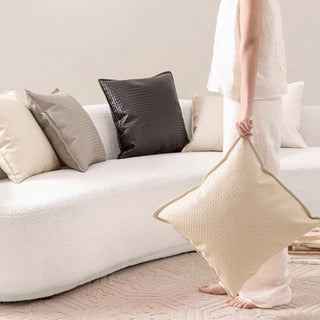 Rich Faux Leather Braided Cushion Cover  45 x 45 cm Nuance Colors