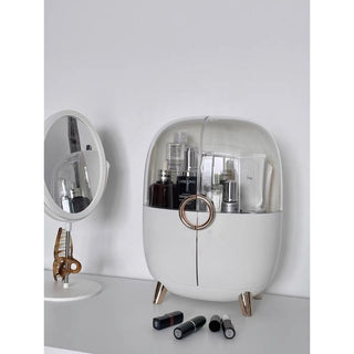 Circle Handle Legged Cosmetic Box Storage
