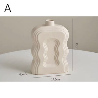 Arch Wave Ceramic Flower Vase   6 types