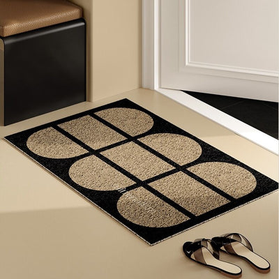 Oval Geometric Pattern Entrance Mat 50x80 Mud Removal Mat
