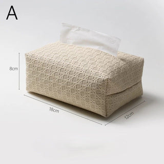 Kagome weave style faux leather tissue case simple design
