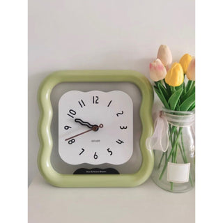 Square Wave Clear Clock  Wall Clock