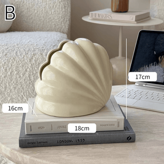 Shell motif modern art ceramic tissue casein  decorative object
