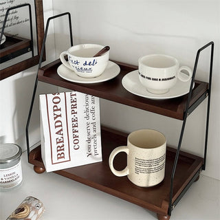 Wood Wire Retro Two-Tier Storage Rack Spice Rack