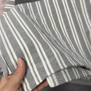 Gray and White Stripe Cotton Duvet Cover Set   All Seasons