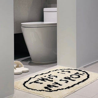 Monochrome Message-printed Door Entrance Mat 50x80cm Absorbent Non-slip Tufted