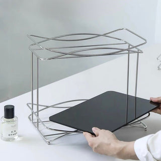 Stainless Steel Cross Frame Two-Tier Storage Rack   Cosmetic Storage