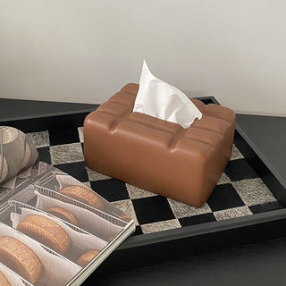 Ceramic plate chocolate motif tissue case