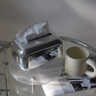 Silver Metallic Simple Tissue Case