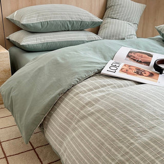 Color Multi-stripe Cotton Duvet Cover Set  Bed Cover