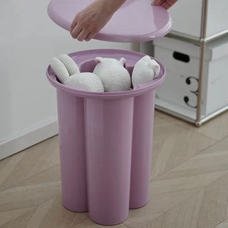 Storage included Compact Colorful Round Side Table  Stool Chair