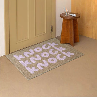 Knock Knock Message Entrance Mat 50x80 Mud Removal