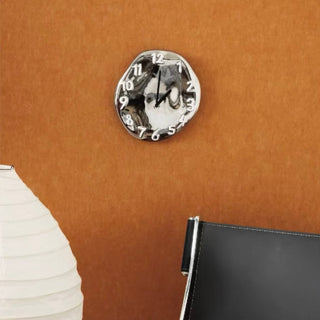 Silver Ceramic 3D Dial Round Clock  Wall Clock