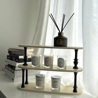 Retro design three-tier storage display rack
