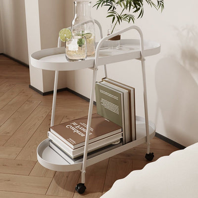 Two-tier storage rack wagon cart table with casters