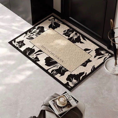 Modern floral pattern entrance mat 50x80 mud-removing mat