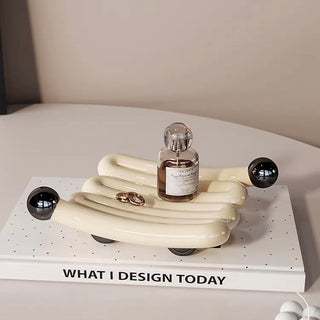 Unique Design Ceramic Chubby Tray  Storage