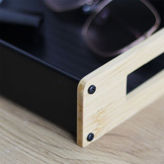 Bamboo Handle Storage Tray Set of 2