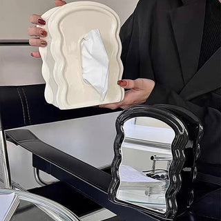 Ceramic Mirror Wave Stand Tissue Case