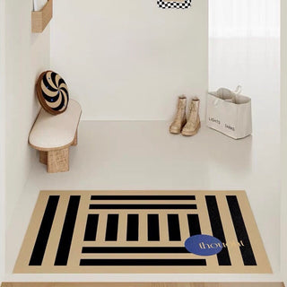 Striped pattern water-repellent entrance mat 50 x 80 cm wipeable mat