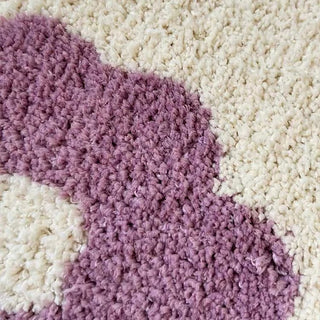 Purple Flower Motif Door Mat  50 x 80 cm