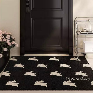 Rabbit pattern Monotone entrance mat 50x80 Mud removal