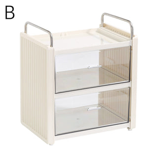 Large Capacity Clear Cream Cosmetic Box  Makeup Box Drawer