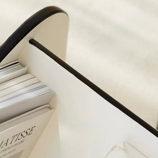 way Black Edge Magazine Rack Side Table Storage White Monotone