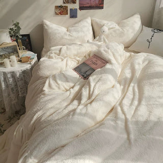 Fluffy and soft Gathered Milk Velvet Winter Duvet Cover Set Bed Cover Bedding Cover