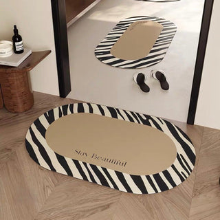 Monochrome Oval-shaped Mat 50x80cm 4 types  Quick-drying