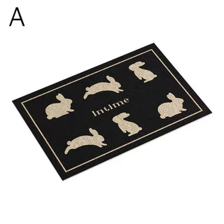 Rabbit pattern entrance mat 50 x 80 cm mud-removing mat