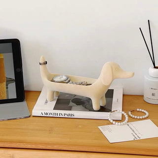 Dachshund motif accessory tray dog