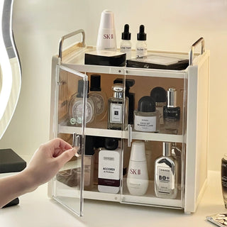Large Capacity Clear Cream Cosmetic Box  Makeup Box Drawer