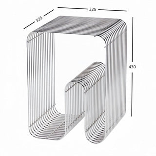 Silver Metal N-type Storage Rack Side Table Magazine Rack Wire