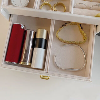 Mirrored Three-Tier Drawer Jewelry Box