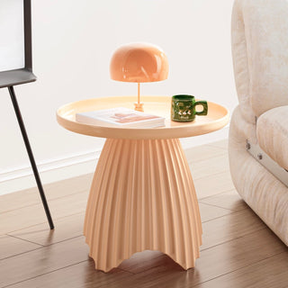 Pleated Design Round Side Table