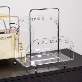 Portable Clear Acrylic Magazine Rack Storage