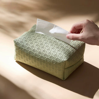 Kagome weave style faux leather tissue case simple design