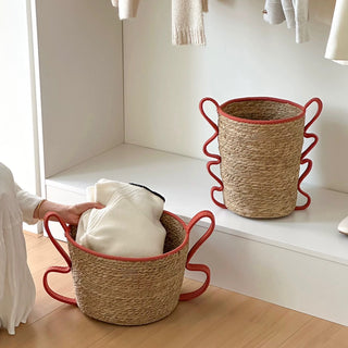 Wavy Handle Basket  Storage Basket Laundry