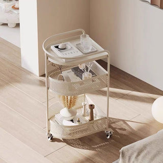 Caster-equipped Arch Three-Tier Storage Wagon  Side Table