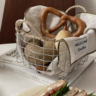 Handled Iron Mini Basket Storage Basket