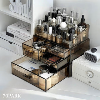 Clear Color Drawer Cosmetic Storage Box Large Capacity
