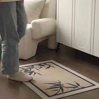 Bamboo Leaf Pattern Entrance Mat  50 x 80 cm Mud Removal Mat