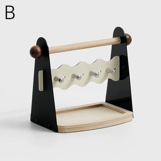 Handle-equipped Wave Accessory Key Stand Tray  Storage Tray for Small Items