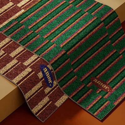 Retro Color Stripe Pattern Entrance Mat 50 x 80 cm Mud Removal