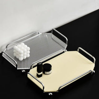 Silver frame acrylic trayin  for small items.