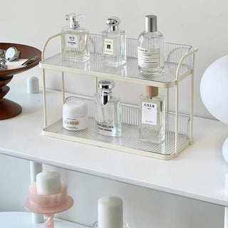 Striped Desktop Two-Tier Storage Rack