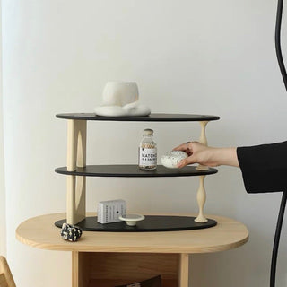 Retro Asymmetrical Design Three-Tier Storage Display Rack