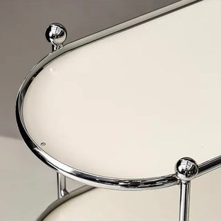 Silver Frame Oval Three-Tier Storage Rack